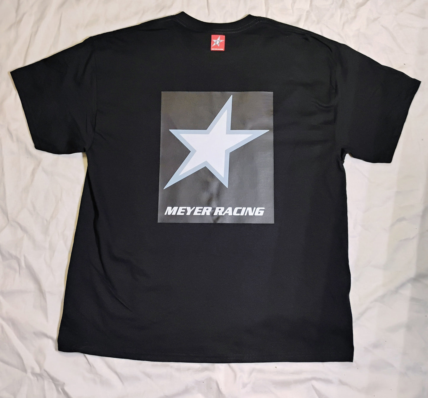 Meyer Racing T Shirt - Star Back Black on Black