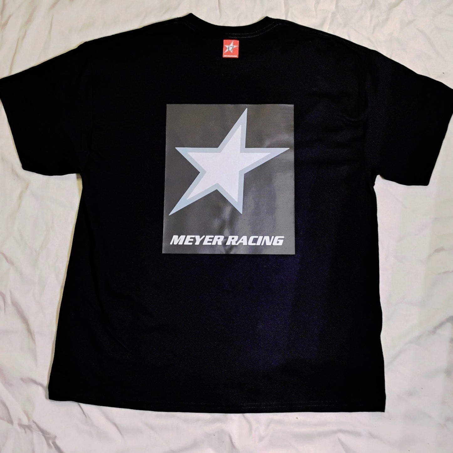 Meyer Racing T Shirt - Star Back Black on Black