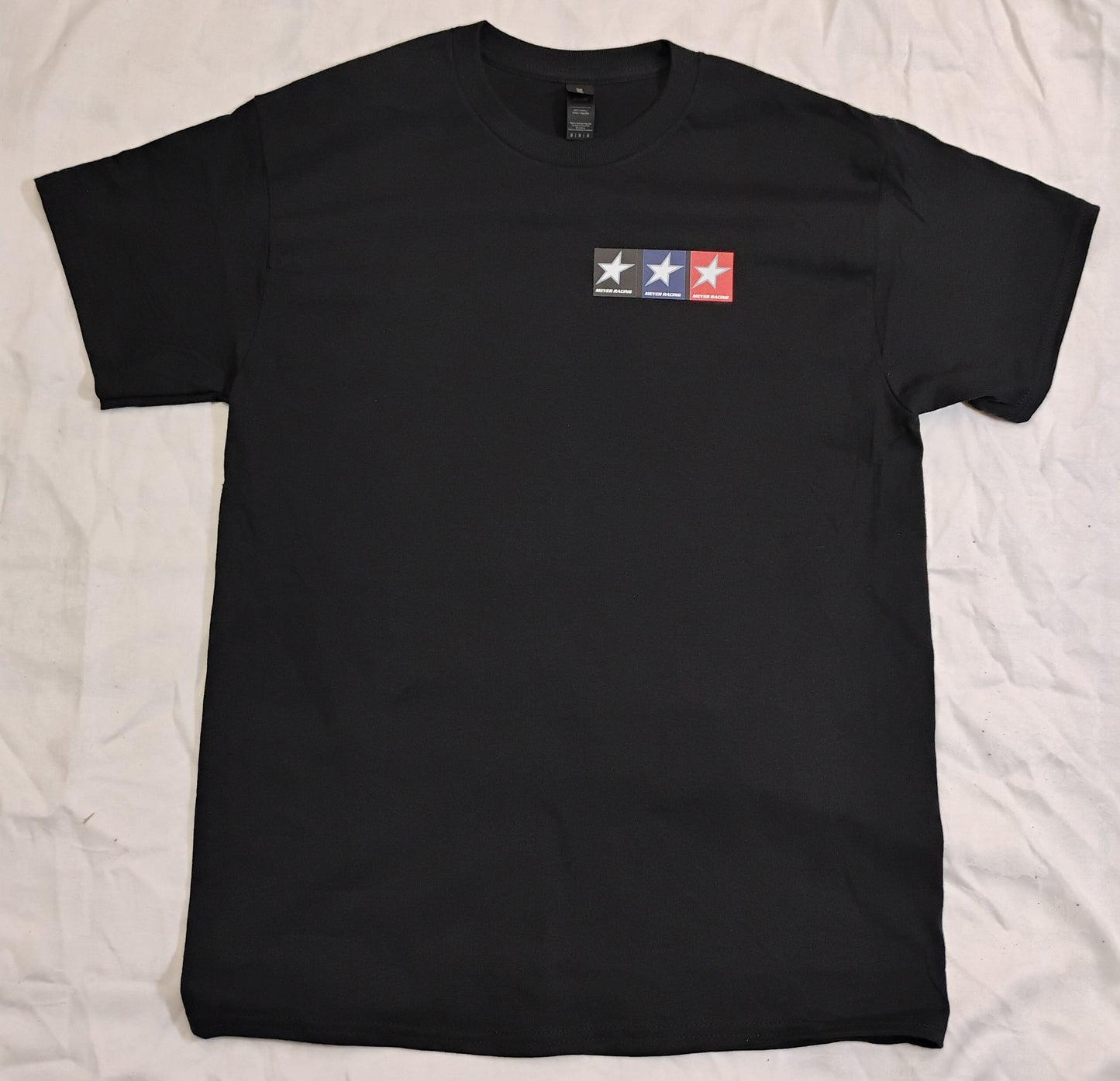 Meyer Racing T Shirt - Star Back Blue on Black