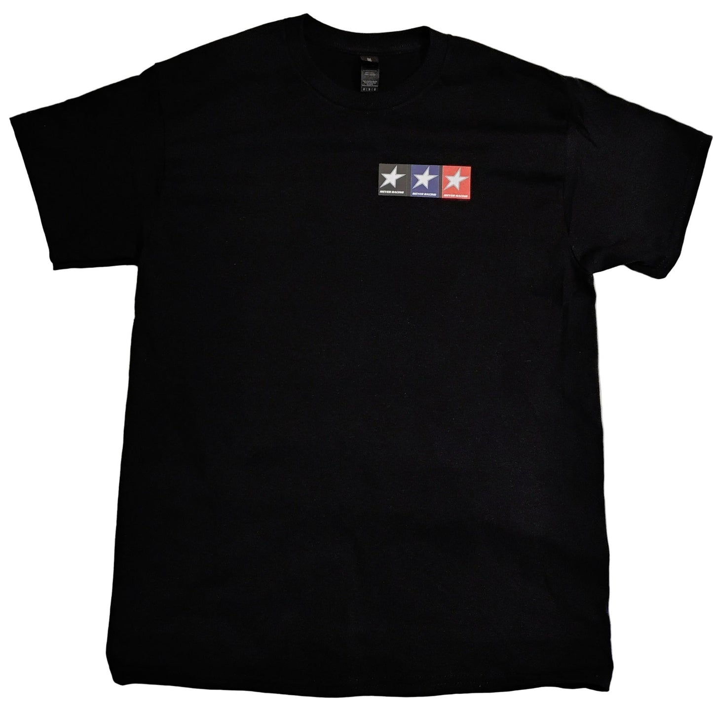 Meyer Racing T Shirt - Star Back Blue on Black