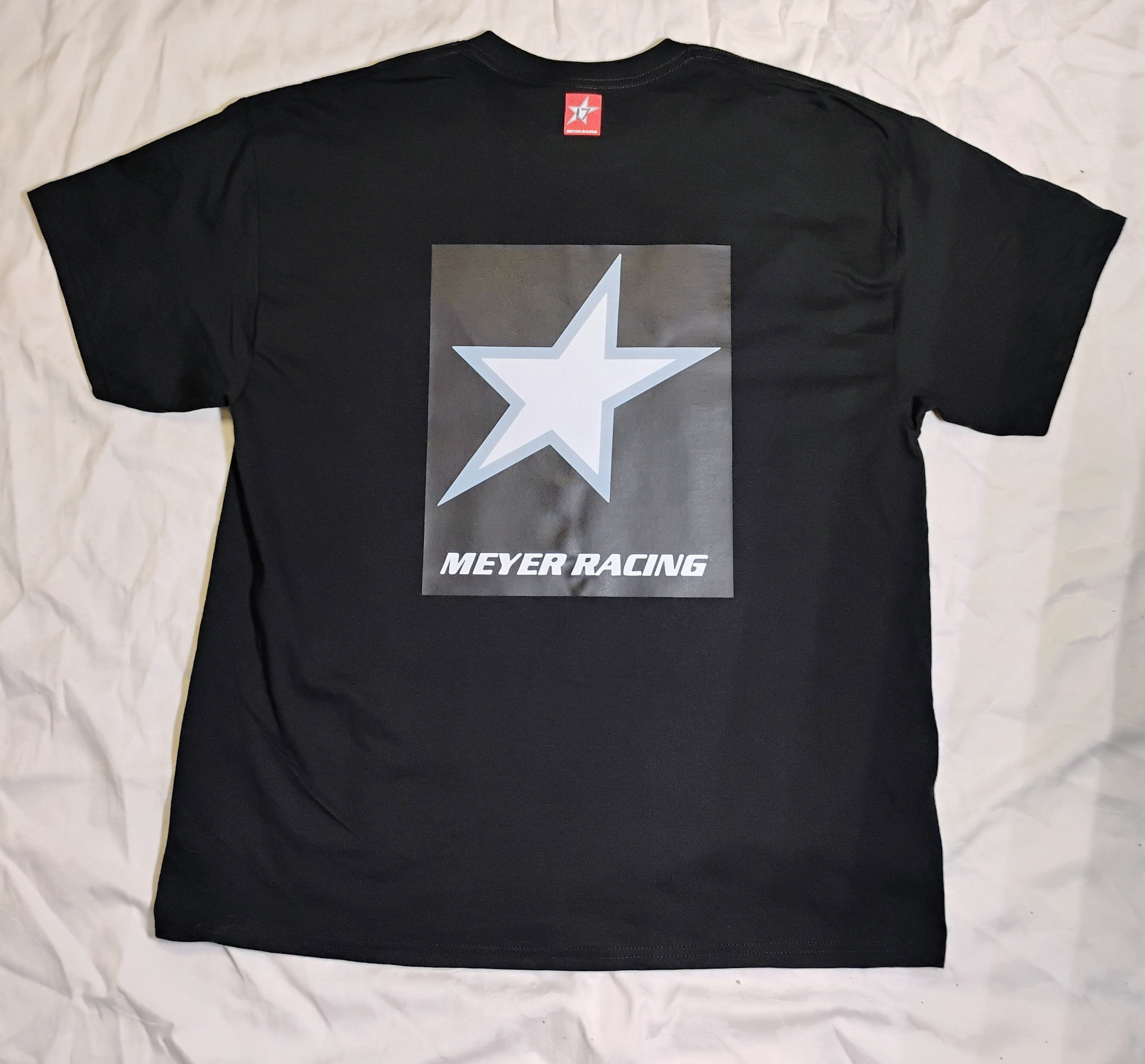 Meyer Racing T Shirt - Star Back Black on Black