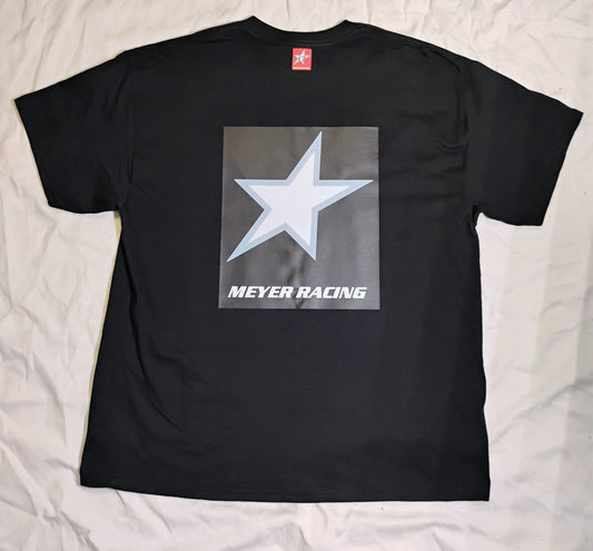 Meyer Racing T Shirt - Star Back Black on Black